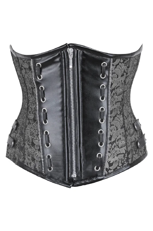 Limited Quantity Silver Brocade Underbust Corset