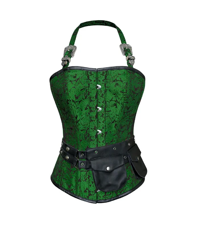 Great Bargains Green Brocade Waist Reducing  Overbust Corsets