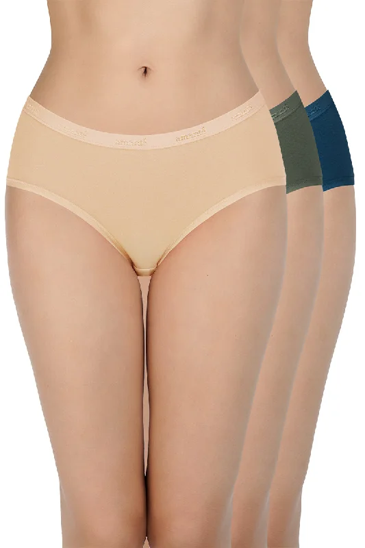 YEAR-End Clearance Solid Mid Rise Hipster Panty (Pack of 3)