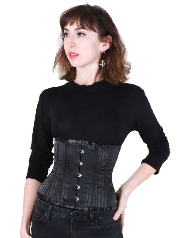 The Best Prices Playgirl Steel Boned Black Shadow Stripe Cincher Corset