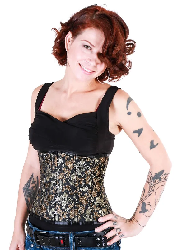 Hurry In Playgirl Eve Steel Boned Dragon Brocade Cincher