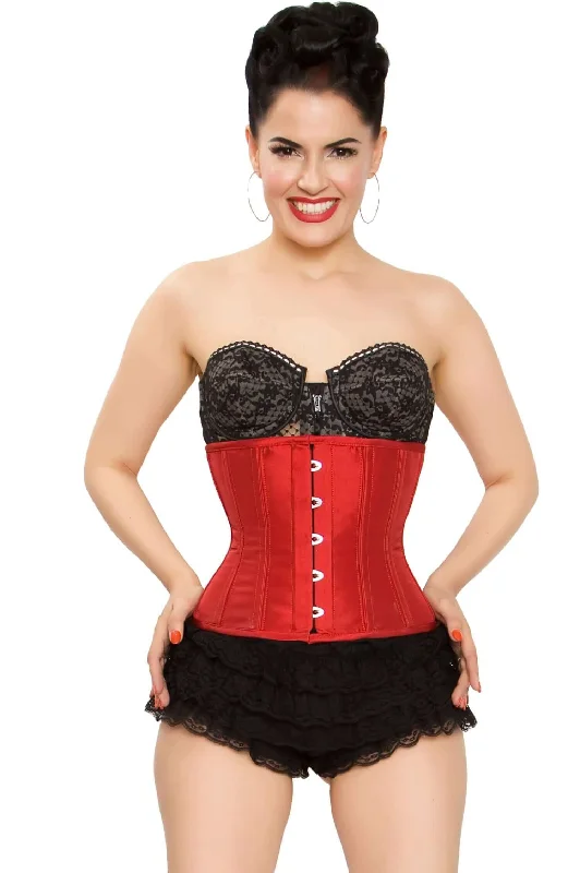 Weekend Discounts to Snag Playgirl Eve Steel Boned Tafetta Red Cincher Corset
