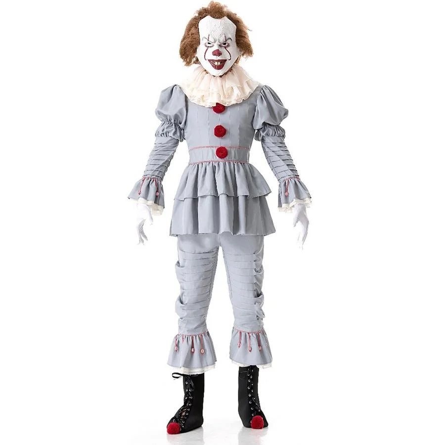 Weekend Deals That Please 【READY TO SHIP】 Stephen King's It Pennywise Cosplay Costume Halloween Outfits mp005122