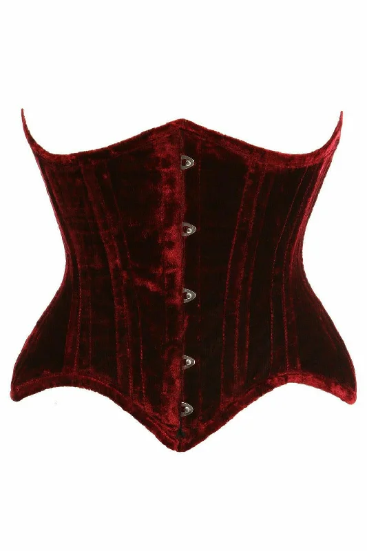 Instant Savings Top Drawer Crushed Velvet Steel Waist Corset