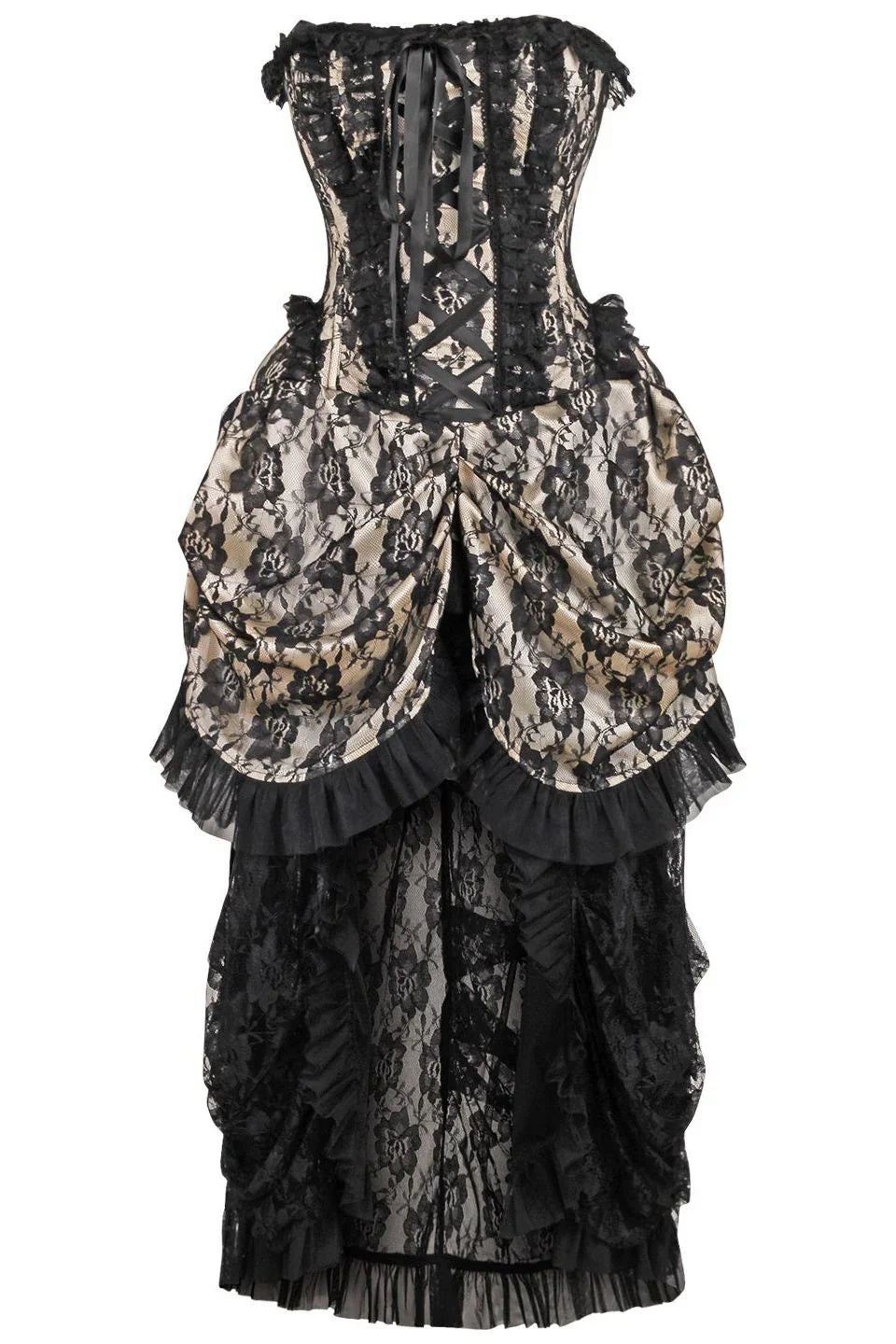 Instant Deal Top Drawer Lace Bustle Steel Boned Corset Dress