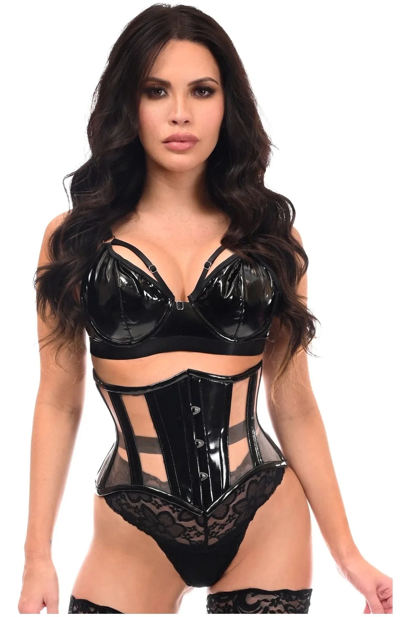 Weekend-Only Price Drops Top Drawer Patent & Mesh Steel Boned Mini Cincher