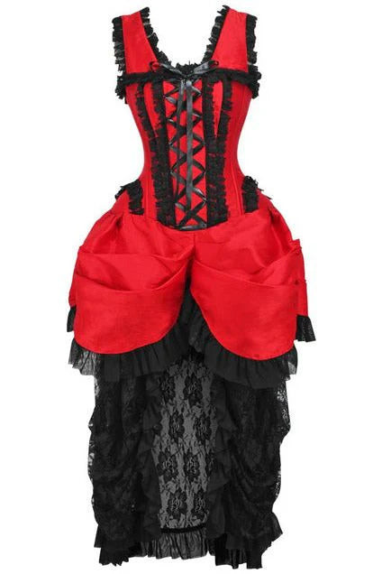 Top Pick Top Drawer Taffeta & Lace Victorian Bustle Corset Dress