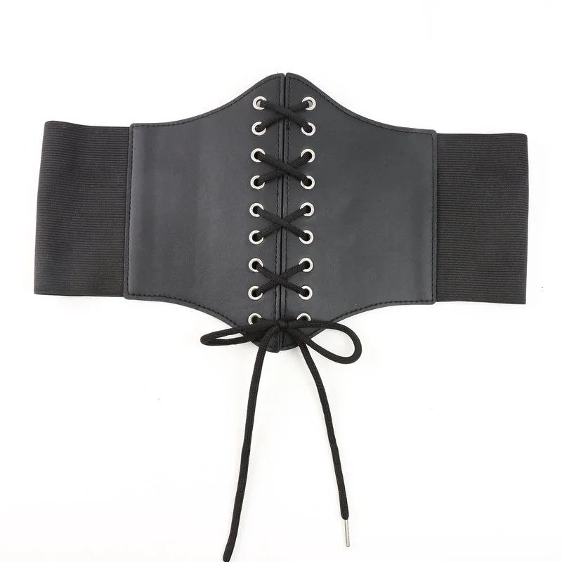 Sale Event Unique Underbust Black Corset, Wide Waist Elastic Corset Belt,