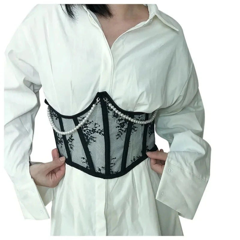 Holiday Sale Blooming Contour Unique Underbust Mesh Corset