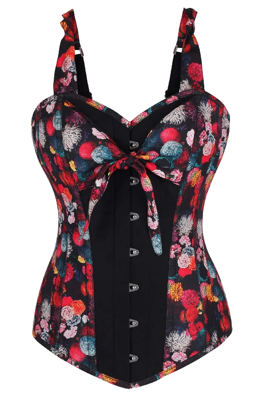 Make Your Weekend Count with Savings Vintage Styled Floral Print Corset Overbust