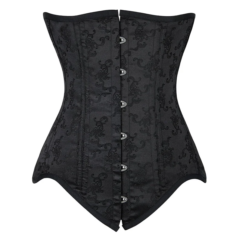 Today Only Vintage Victorian Black Corset, Floral Renaissance Lace up Corset