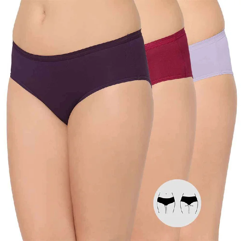 Cotton Mid Waist Medium Coverage Everyday Wear Pack of 3  Hipster Panty