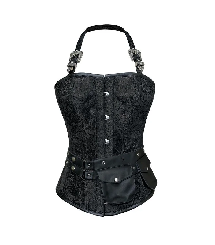 Great Bargain Black brocade waist reducing  overbust Corsets