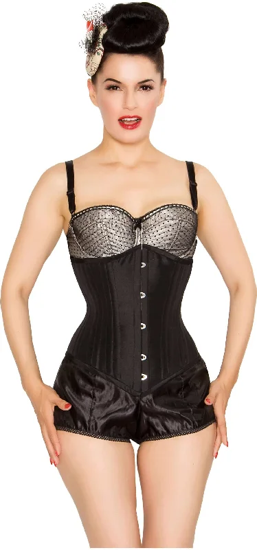 Unbeatable Deal Waist Training Tightlacing Long Corset Cincher In Black