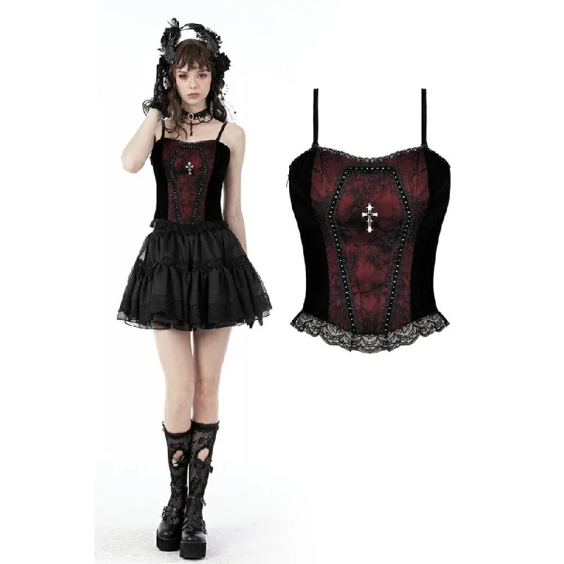 Must-Have Deals Women's Gothic Cross Jacquard Overbust Corsets