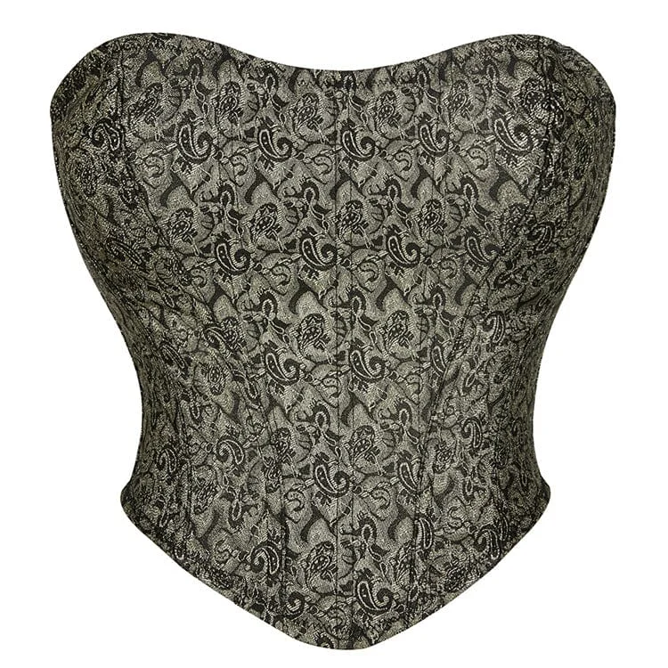 Price Meltdown Women's Gothic Jacquard Zipper Overbust Corset