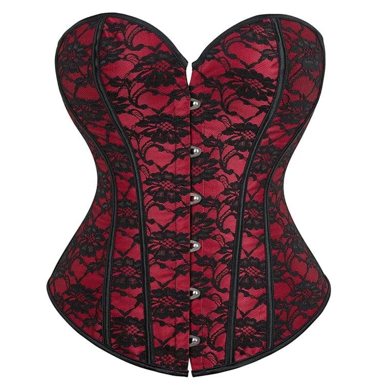 Exclusive Online Offer Women's Gothic Strappy Floral Lace Overbust Corset
