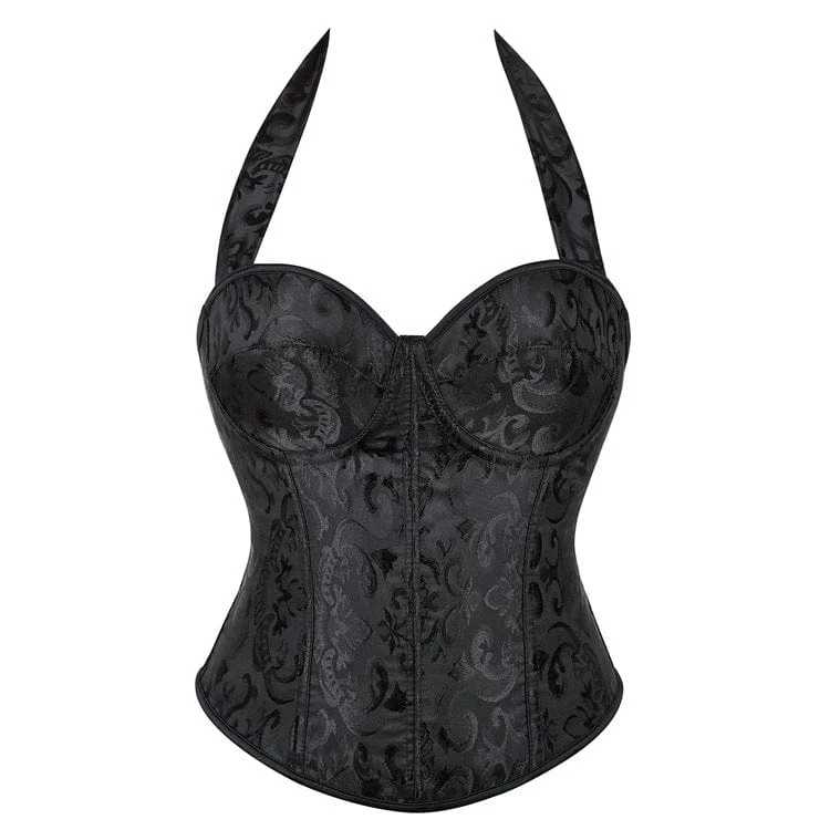 Women's Gothic Strappy Halterneck Overbust Corset