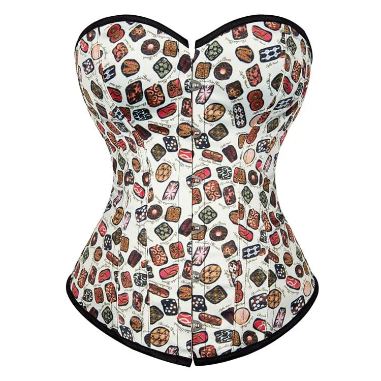 Top Pick Women's Gothic Vintage Graffiti Printed Overbust Corset