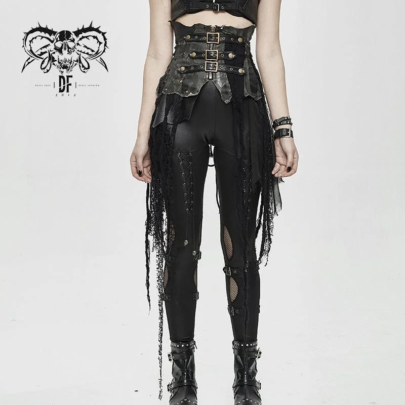 Limited Time Women's Punk Belts Slim Underbust Corsets With Ripped Skirt