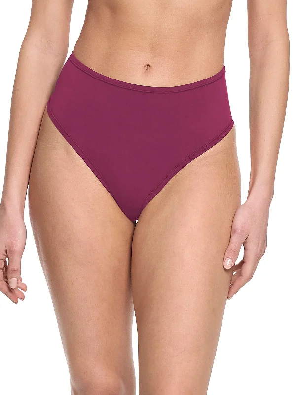 Markdown Madness YourFit™ High Rise Thong Mulled Wine Red