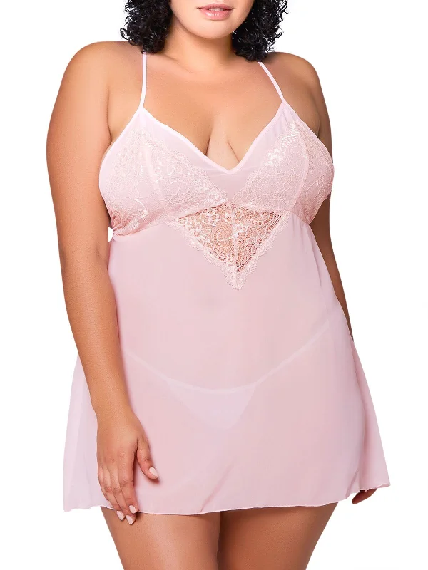 Weekend Offers That Shine Women's Amelie Plus Size Chemise babydoll Lingerie
