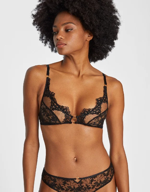 Deal Explosion After Midnight Wireless Triangle Bra Black
