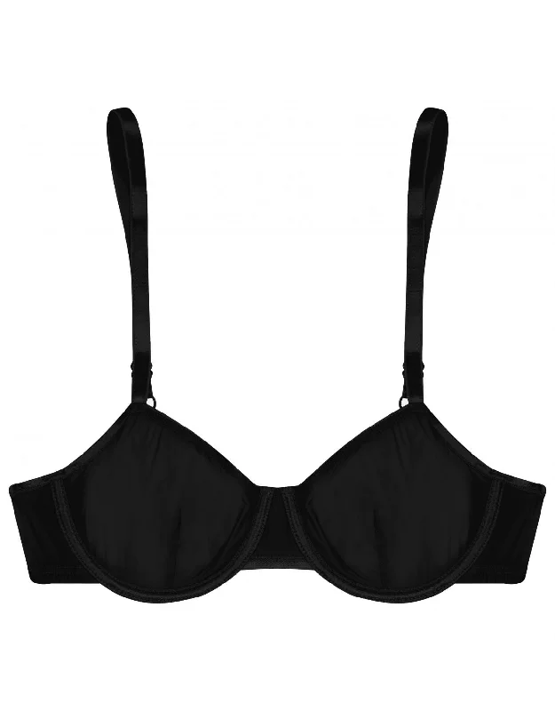 Limited Time Sheer Tactel Underwire Bra in Black