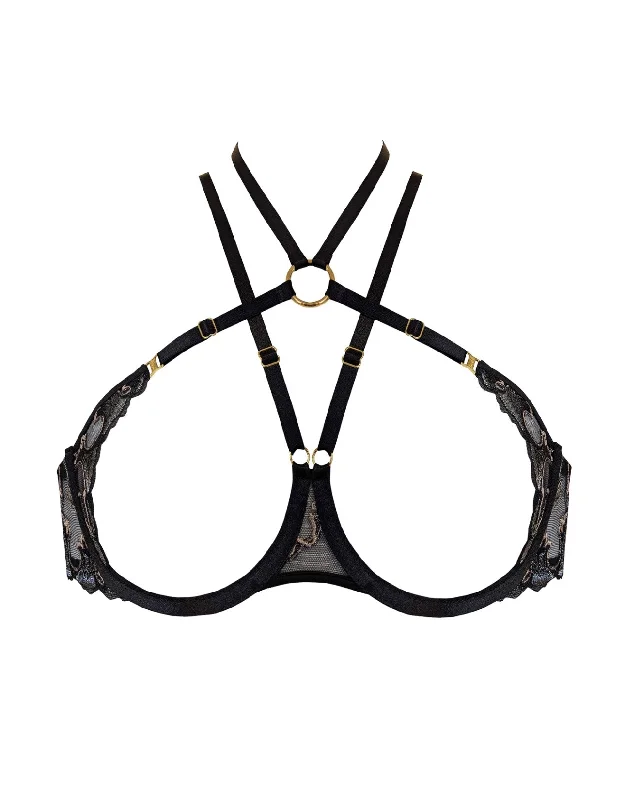 Limited Time Aurea Ouvert Wire Bra in Black