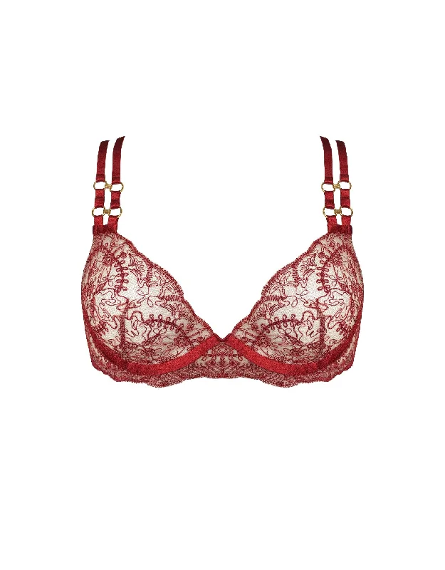 Super Sale Cymatic Plunge Wire Bra Burnt Red