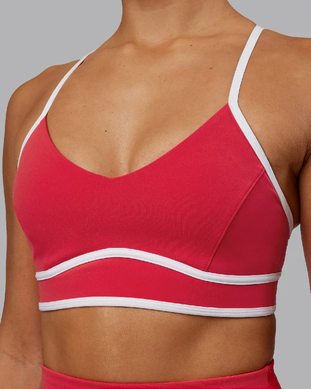 Weekend Bargains to Cherish Contrast Sports Bra - Scarlet-White