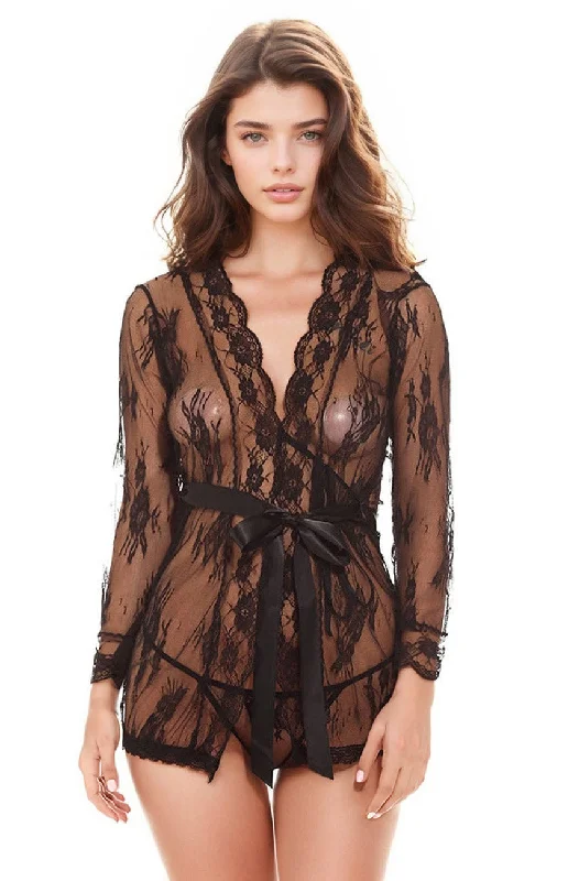 YEAR-End Sale Delicate Lace Short Robe