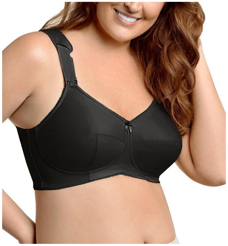 Discount Mania Elila Kaylee 3-Part Cup Full Support Softcup Bra (1505) - Black