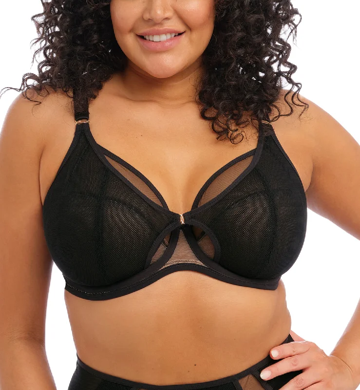 Daily Specials Elomi Kintai Peek-a-Boo Plunge Underwire Bra (301202) - Black