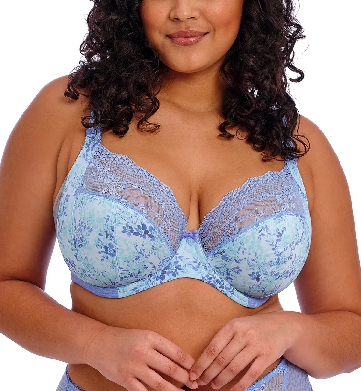 Great Bargain Elomi Lucie Banded Stretch Lace Plunge Underwire Bra (4490) - Cornflower