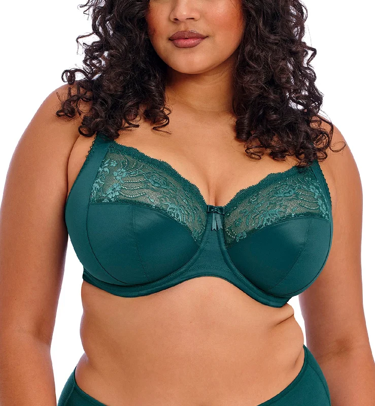 Price Slash Elomi Morgan Stretch Lace Banded Underwire Bra (4111) - Deep Teal