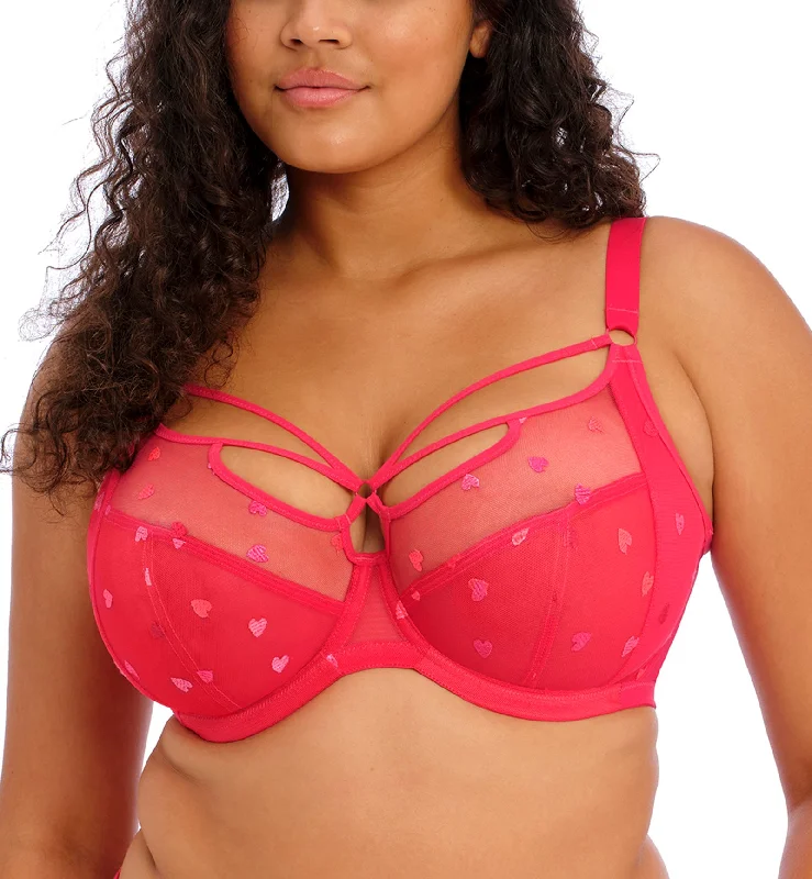 Unmissable Sale Elomi Sachi Strappy Plunge Underwire Bra (4353) - Red Confetti
