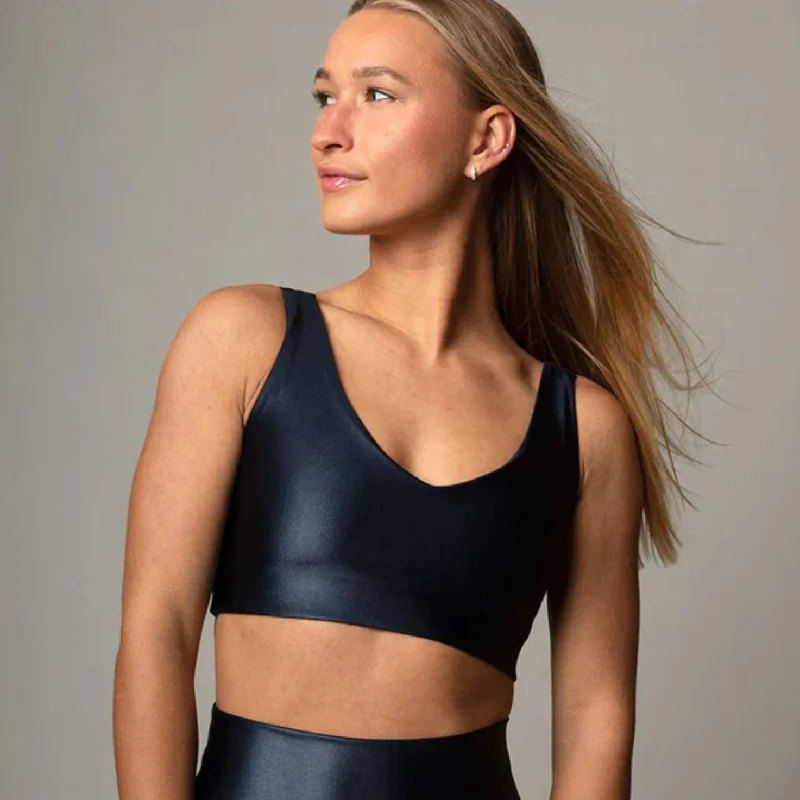 Weekend Deals That Sparkle Lacquer V Crop Navy
