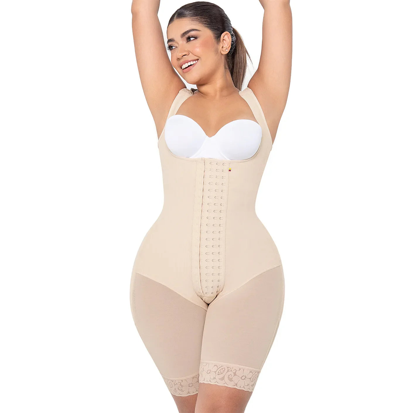 Early Bird Daily Use Shapewear Bodysuit Mid Thigh & Open Bust Fajas Colombianas MARIAE RXC5330