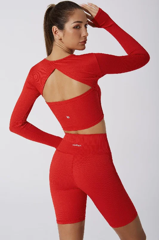 Deal Mania Fendy Long Sleeve Top - Savvy Red