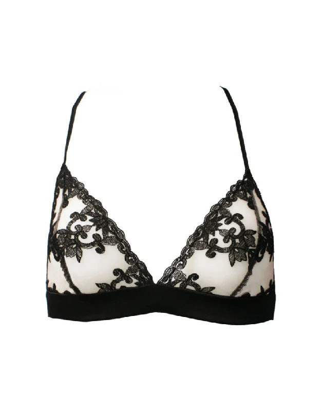 Major Savings Onyx Embroidered Bralette