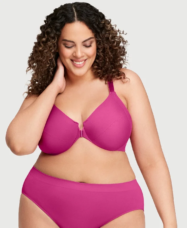 Flash Deal Front-Closure Smoothing WonderWire Bra Berry
