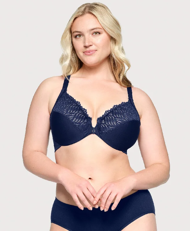 Savings Event Front-Closure T-Back WonderWire Bra Blue
