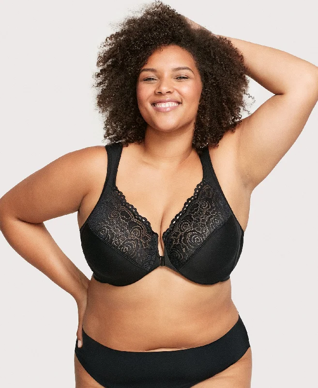 Unmissable Sale Front-Closure WonderWire Bra Black