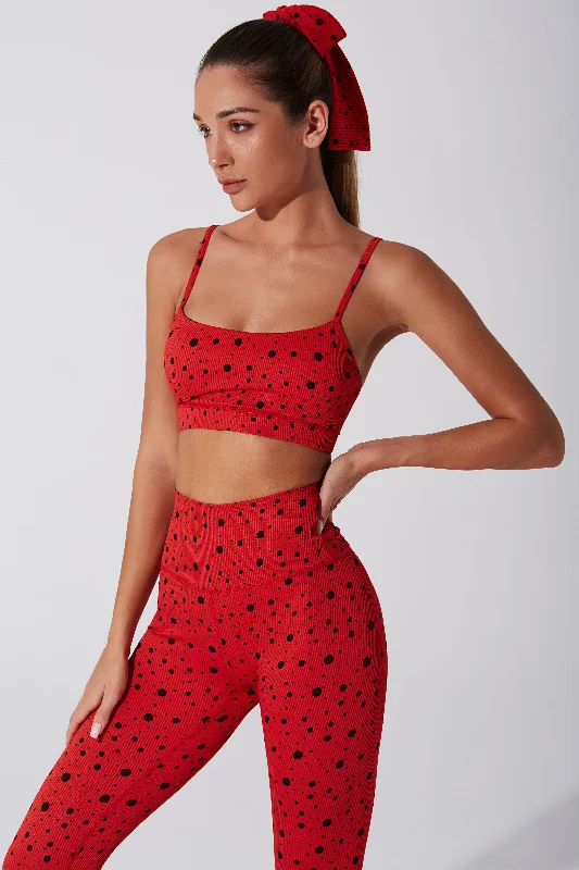 Deal Frenzy Hafwen Polka Dots Bra - Savvy Red