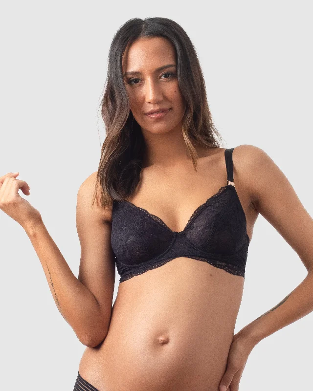 Exclusive Weekend Offers Inside HEROINE LACE BLACK NURSING BRA - FLEXI UNDERWIRE
