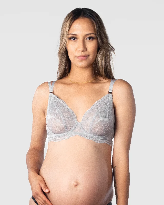 Weekend Specials to Love HEROINE PLUNGE SILVER NURSING BRA - FLEXI UNDERWIRE