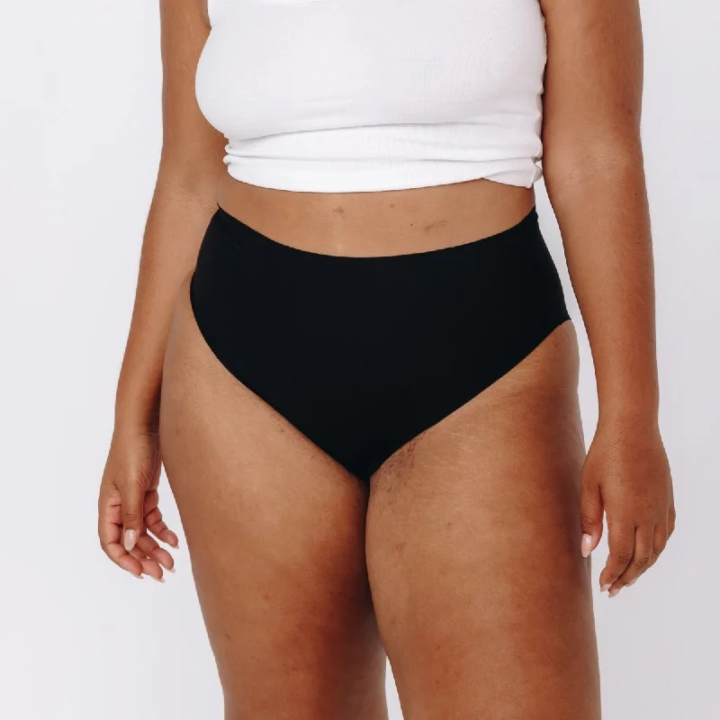 High-Rise Bikini - Seamless Cotton - Black