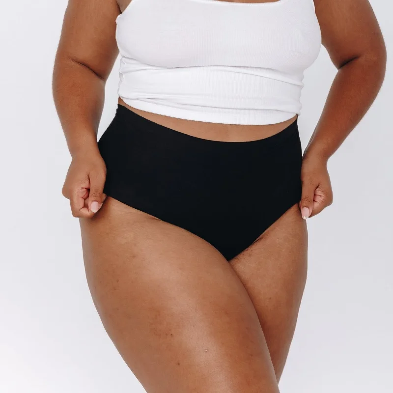 High-Rise Cheeky - Seamless Cotton - Black