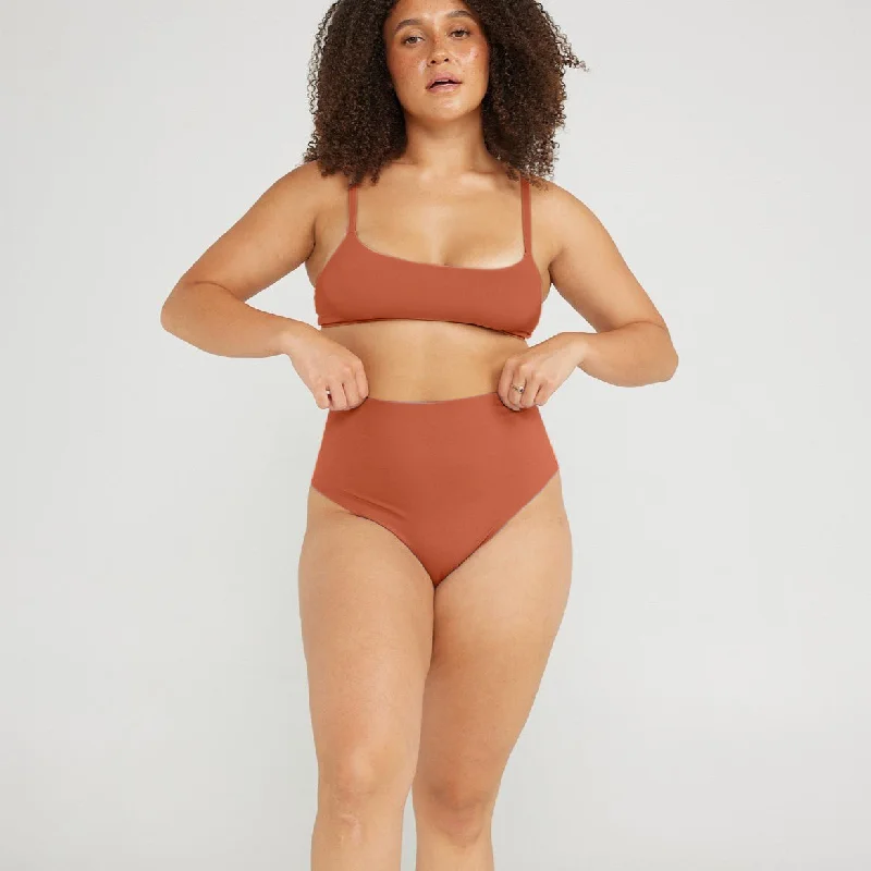 High-Rise Thong - Seamless Cotton - Spice